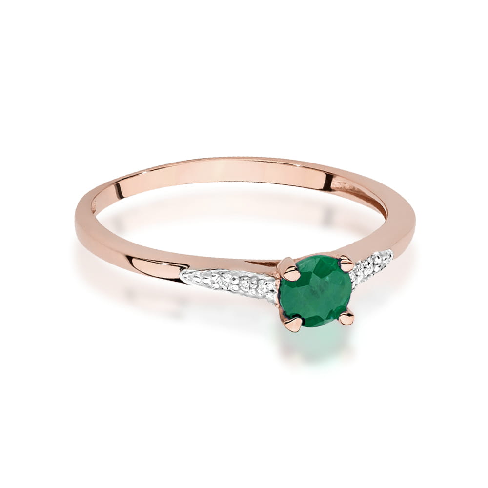 Prsteň W0466 Emerald 0,30ct ružové zlato Au 585/1000 - 1