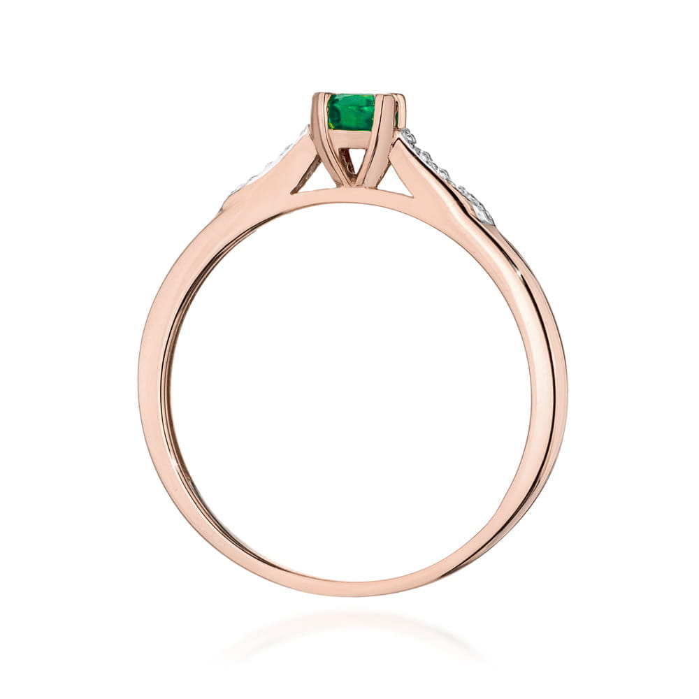 Prsteň W0466 Emerald 0,30ct ružové zlato Au 585/1000 - 2