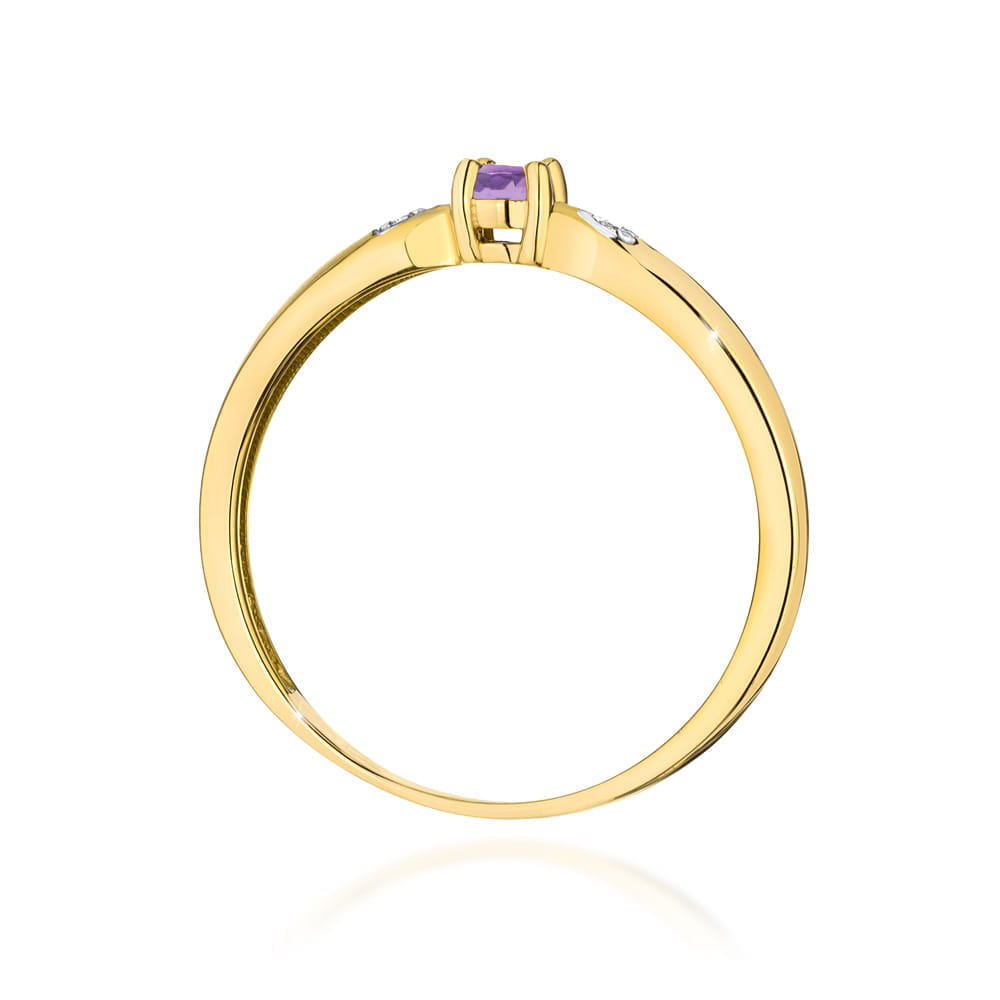 Prsteň W0469 Ametyst 0,10ct žlté zlato Au 585/1000 - 2