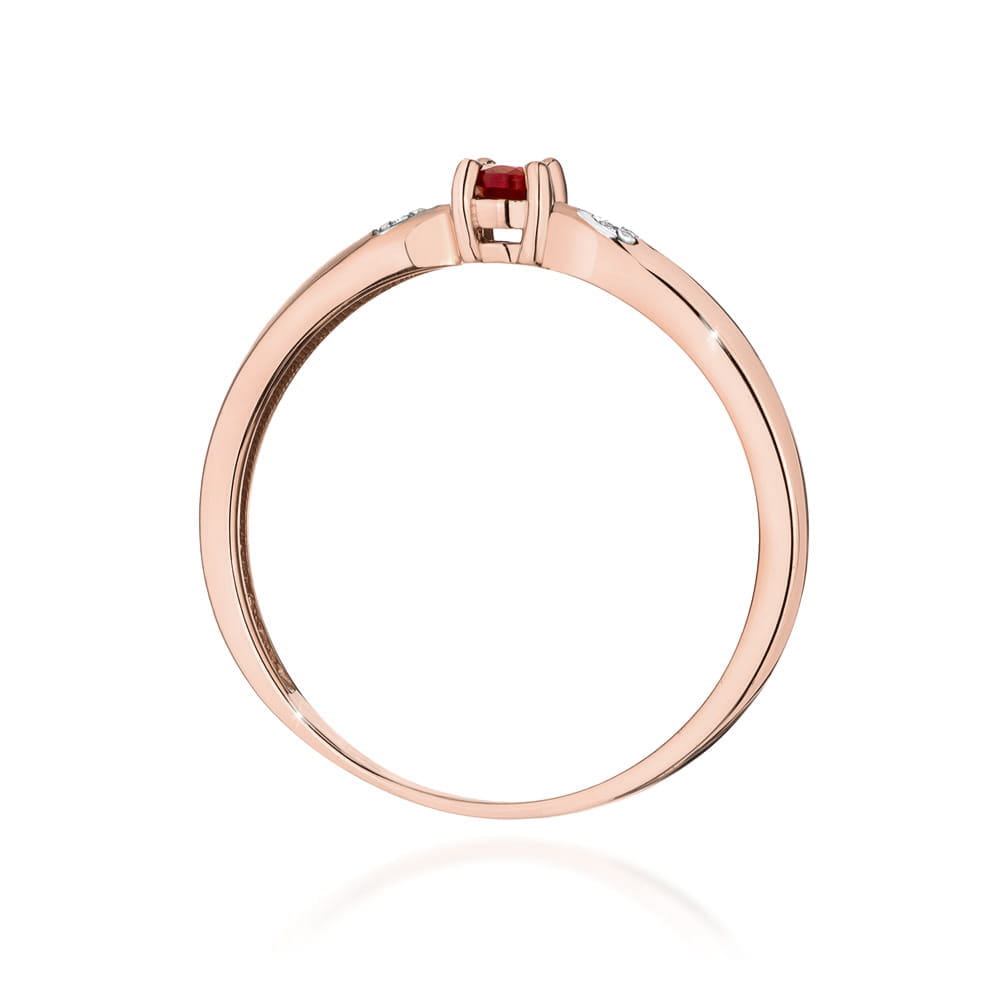 Prsteň W0469 Ruby 0,15ct ružové zlato Au 585/1000 - 2