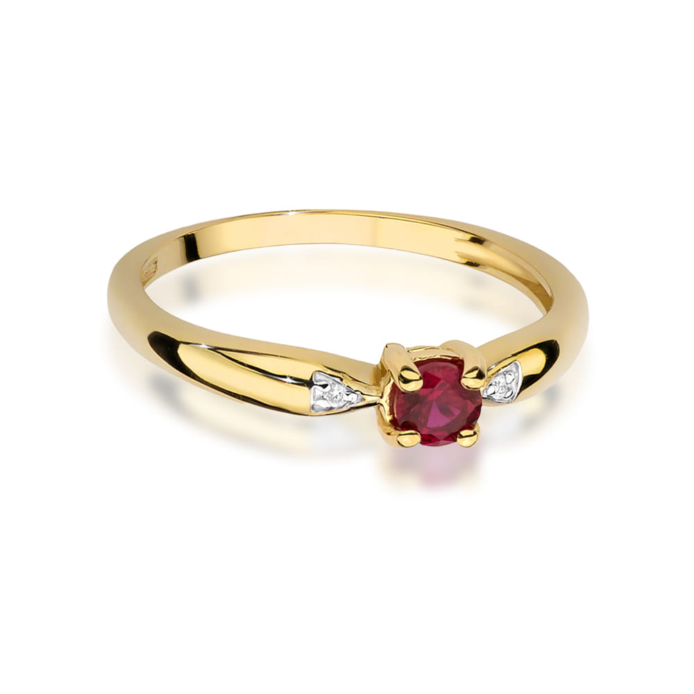 Prsteň W0469 Ruby 0,15ct žlté zlato Au 585/1000 - 1