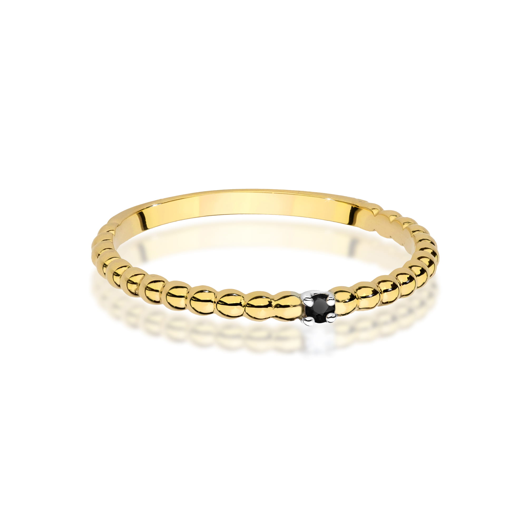 Prsteň W0601 Black Diamond 0,02ct žlté zlato Au 585/1000 - 1