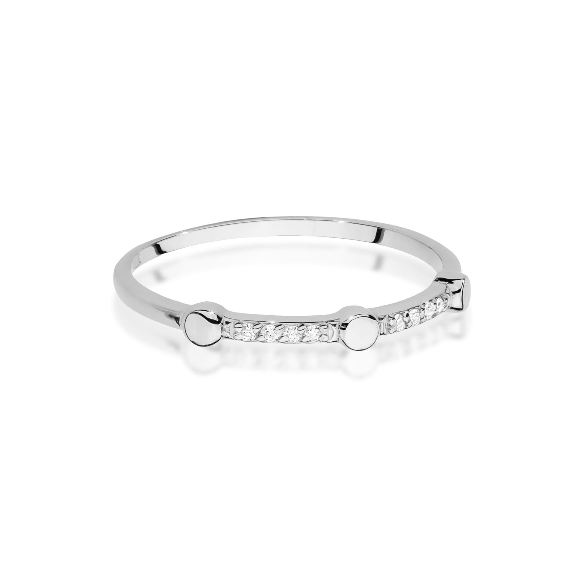Prsteň W0604 s diamantmi, biele zlato Au 585/1000 - 1
