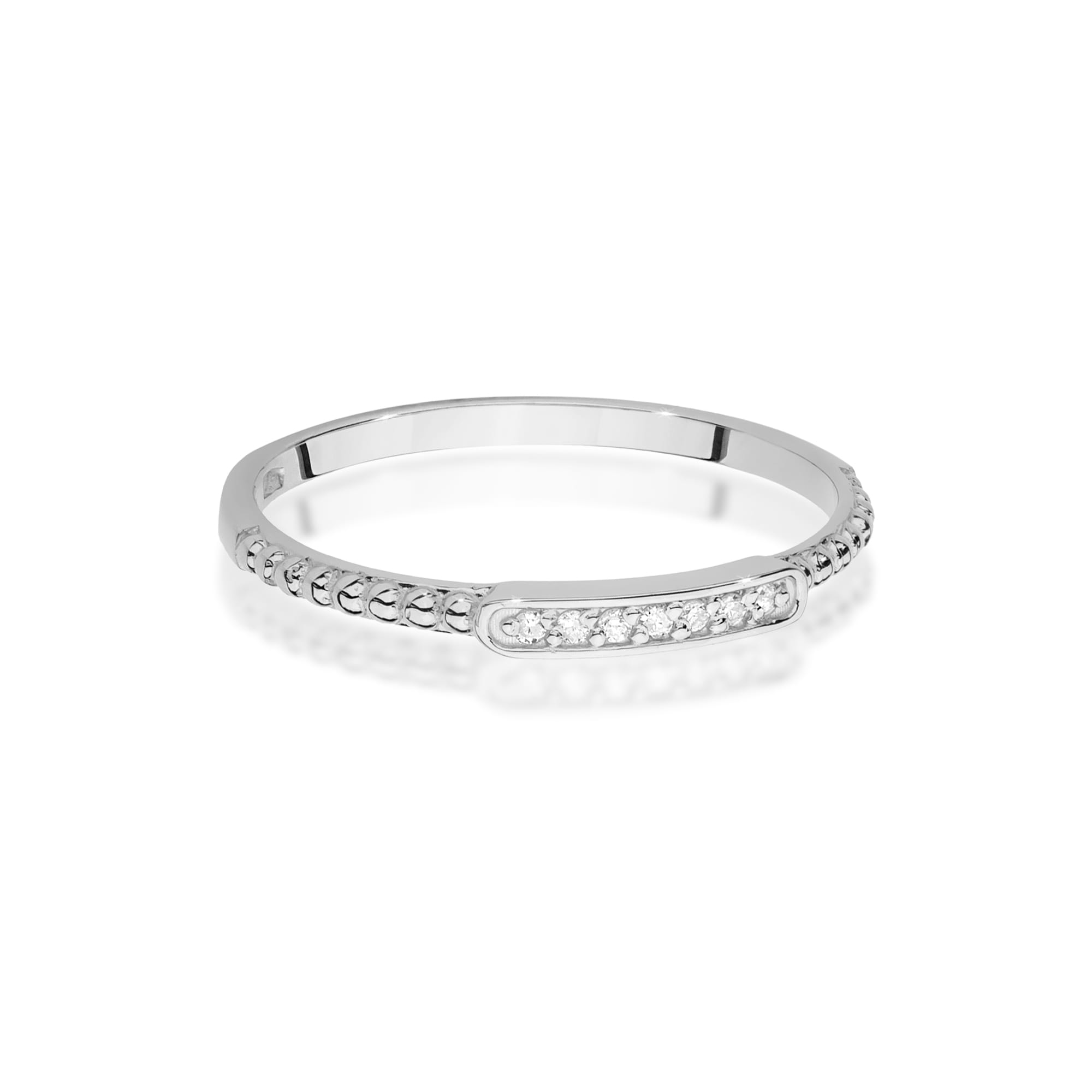 Prsteň W0606 s diamantmi, biele zlato Au 585/1000 - 1