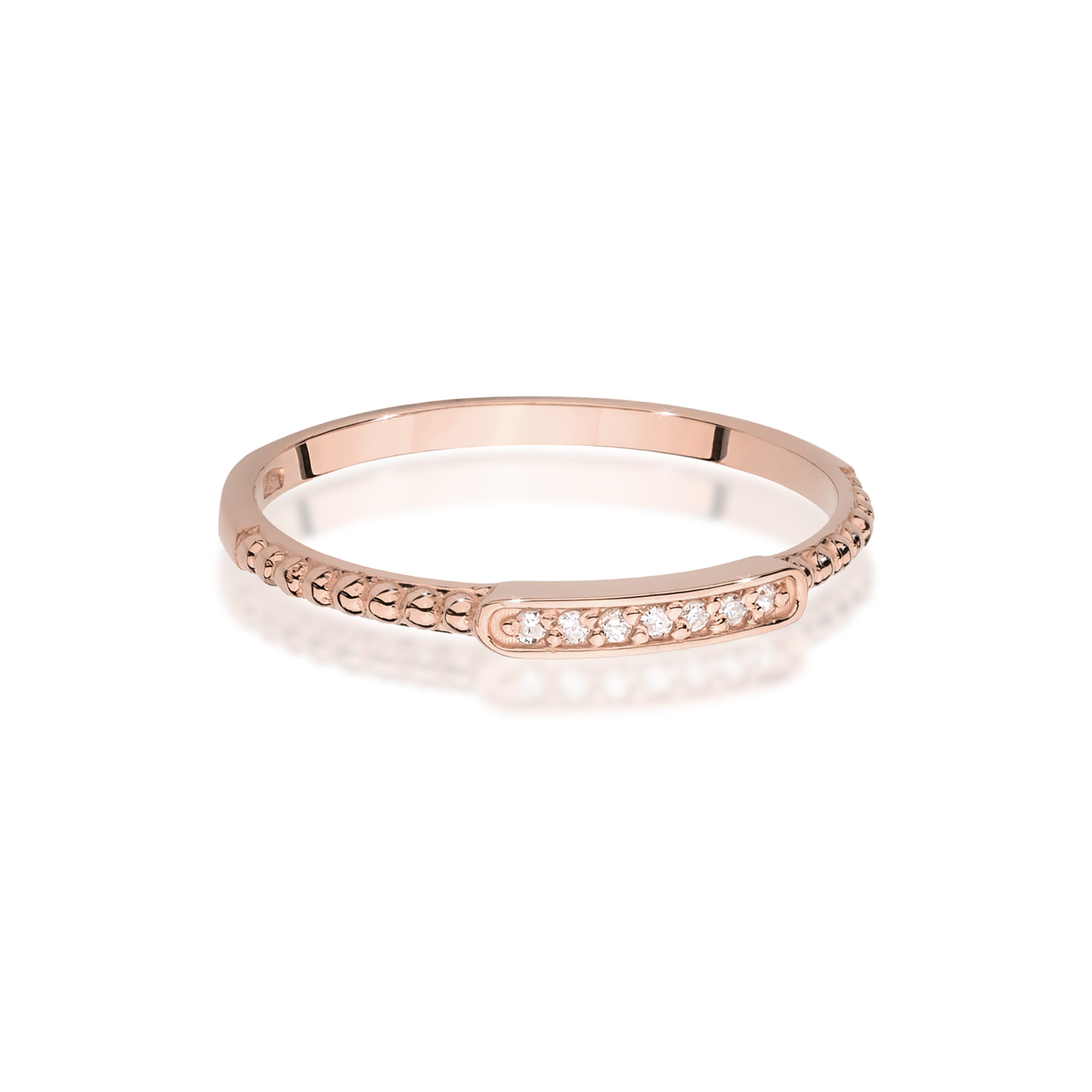 Prsteň W0606 s diamantmi, ružové zlato Au 585/1000 - 1