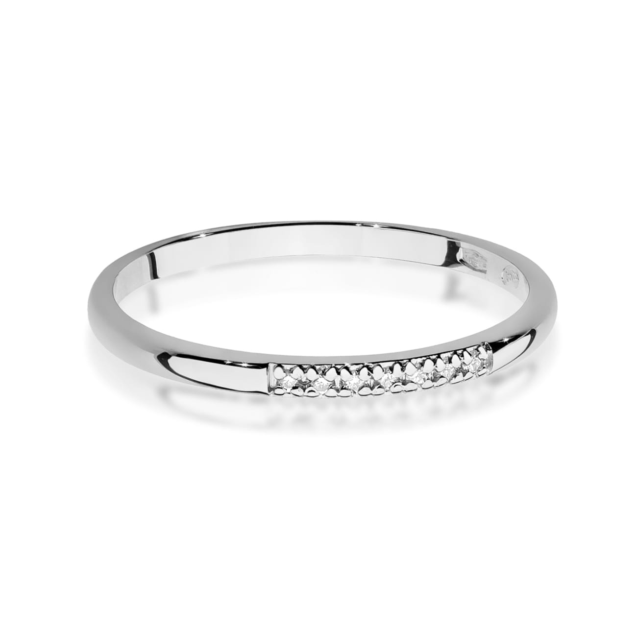 Prsteň W0607 s diamantmi, biele zlato Au 585/1000 - 1