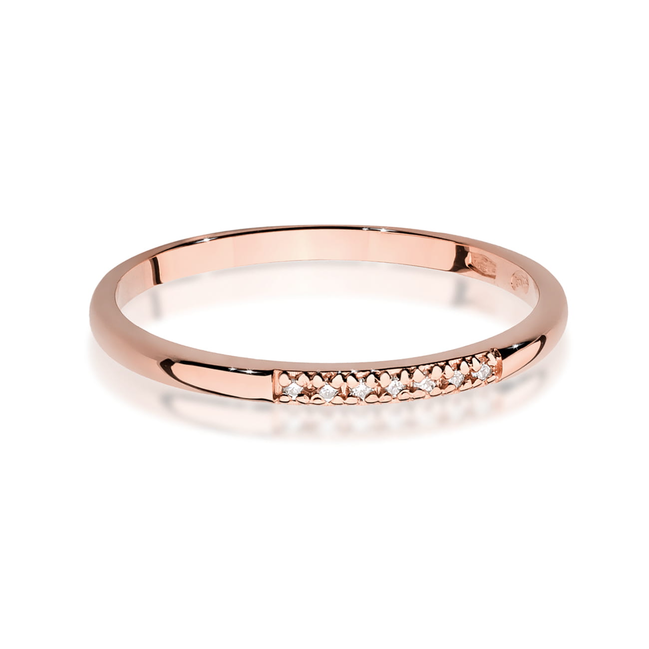 Prsteň W0607 s diamantmi, ružové zlato Au 585/1000 - 1