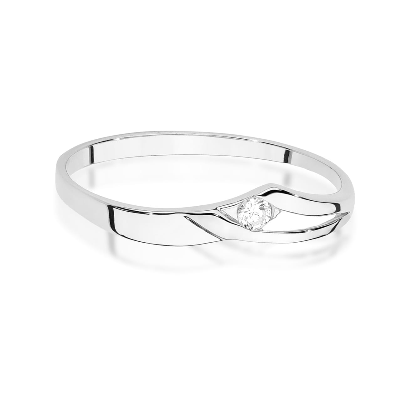 Prsteň W0609 Diamant 0,04ct biele zlato Au 585/1000 - 1
