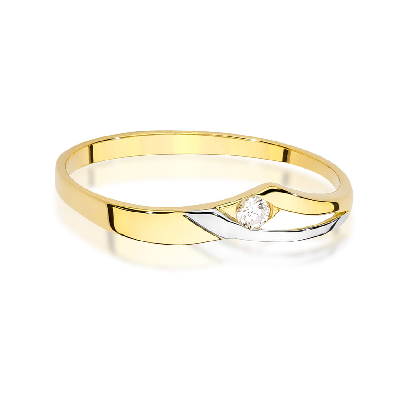 Prsteň W0609 Diamant 0,04ct žlté zlato Au 585/1000 - 1