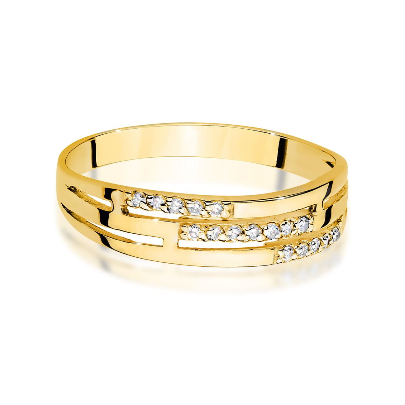 Prsteň W0612 s diamantmi, žlté zlato Au 585/1000 - 1