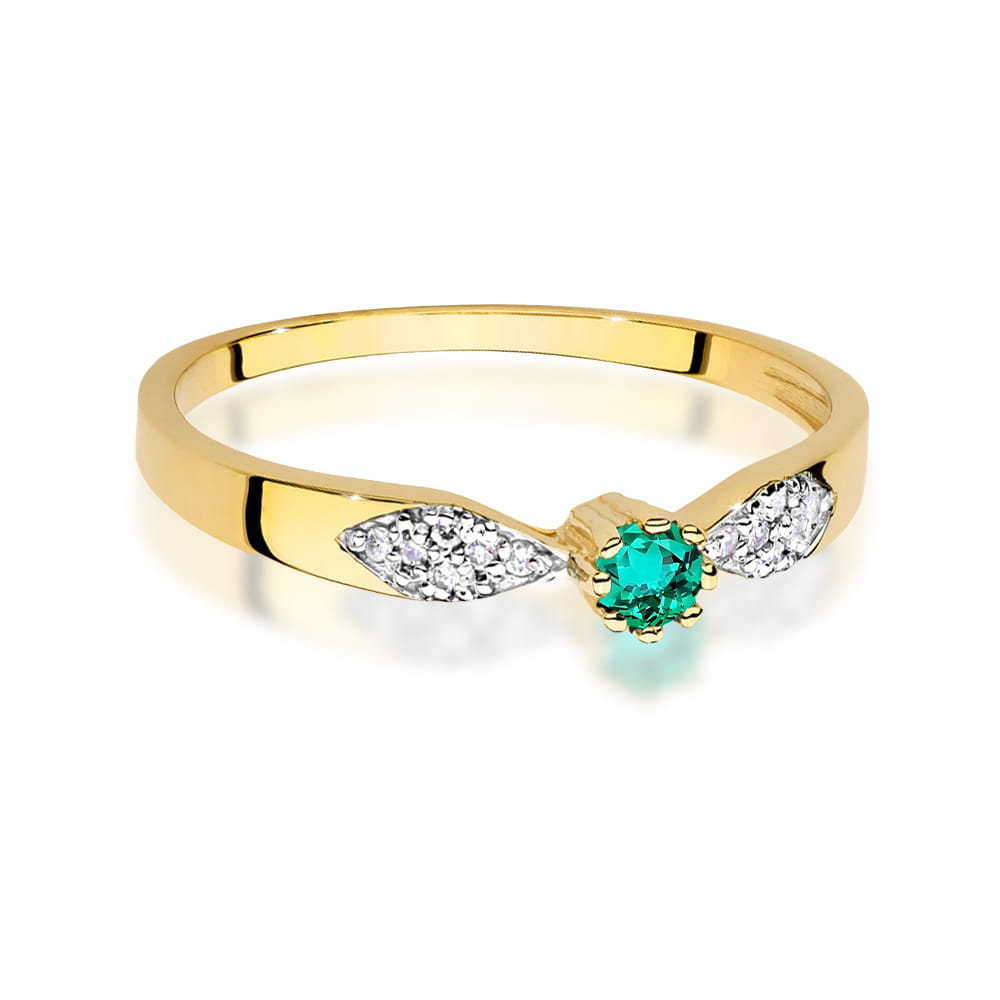 Prsteň W0613 Emerald 0,15ct žlté zlato Au 585/1000 - 1