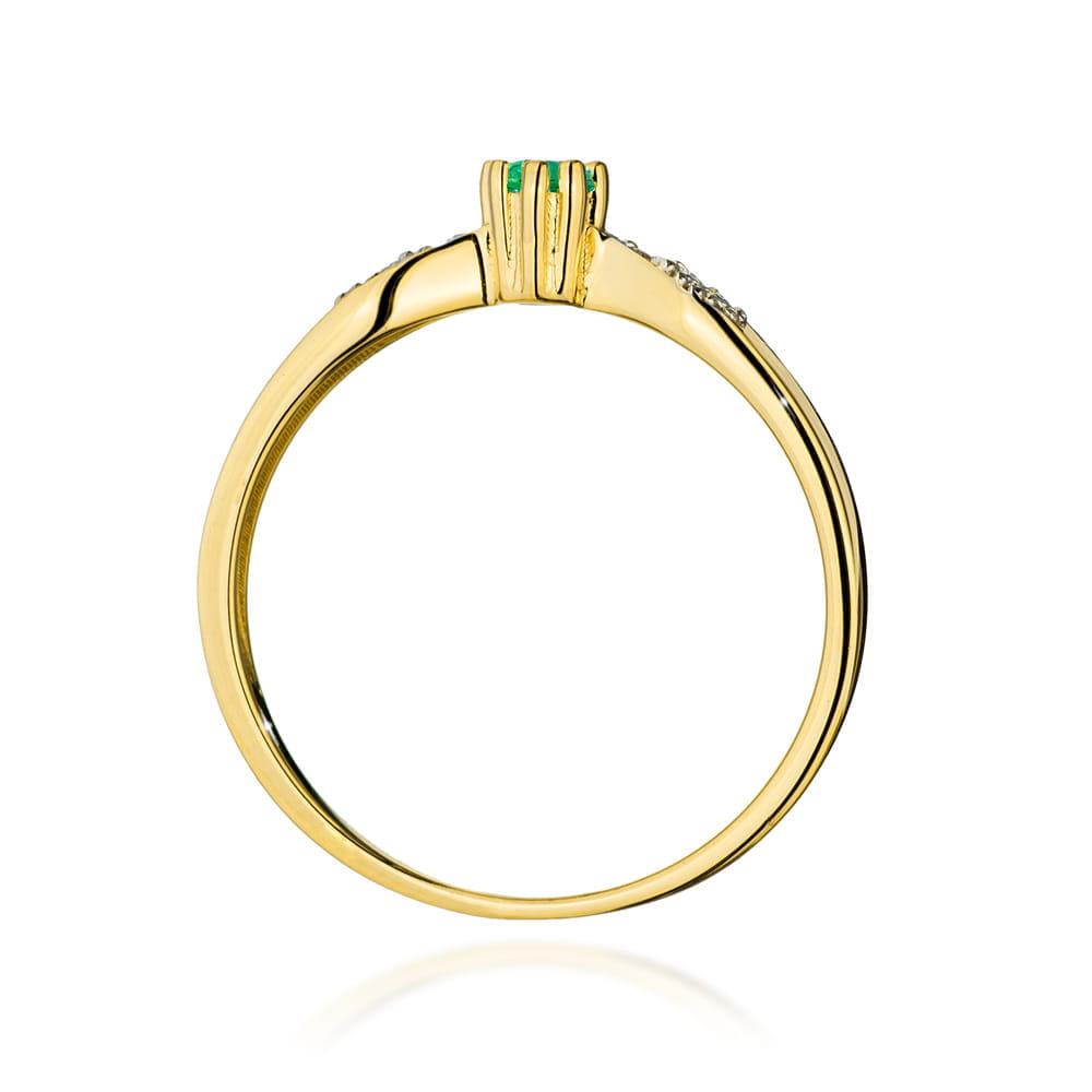 Prsteň W0613 Emerald 0,15ct žlté zlato Au 585/1000 - 2