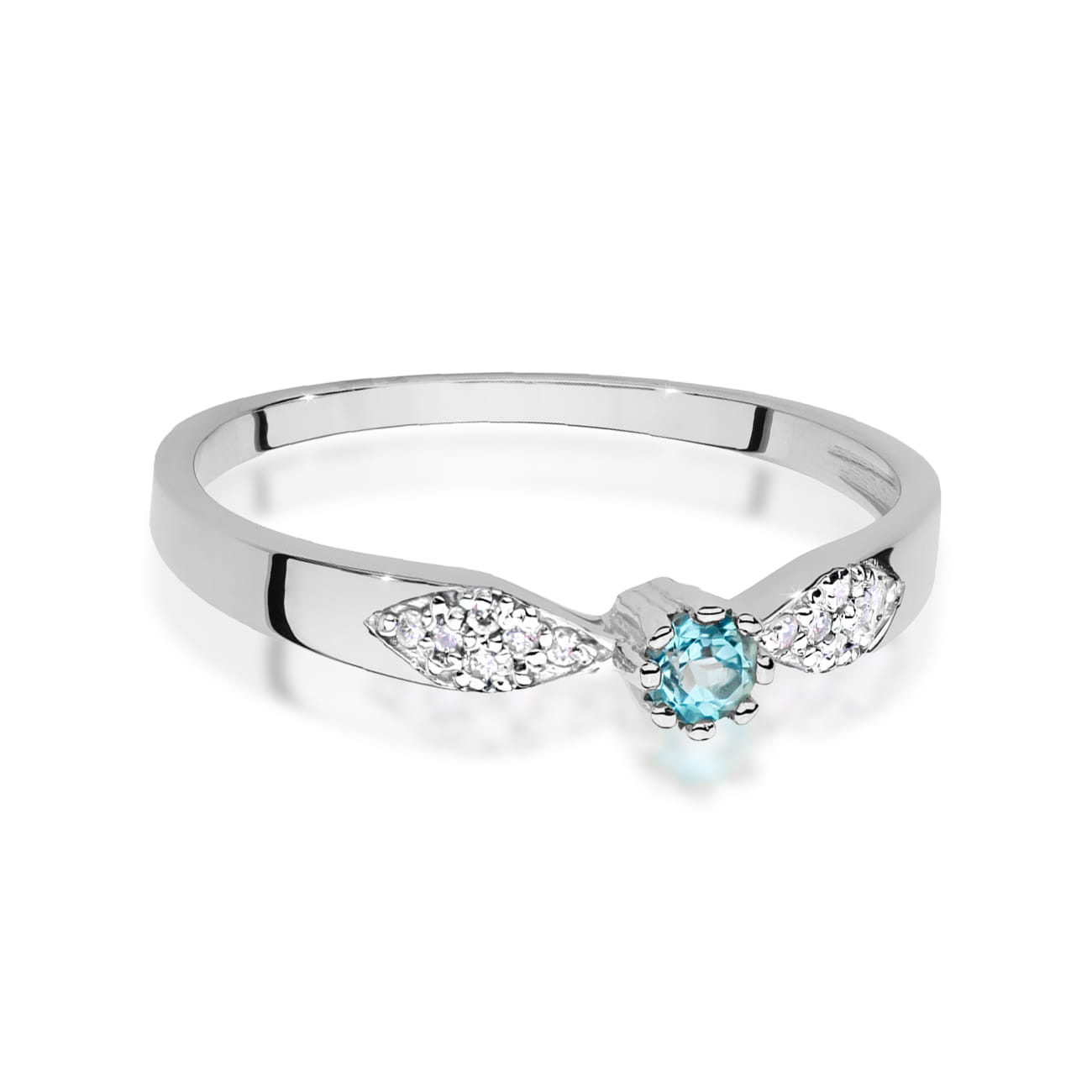 Prsteň W0613 Topaz 0,15ct biele zlato Au 585/1000 - 1