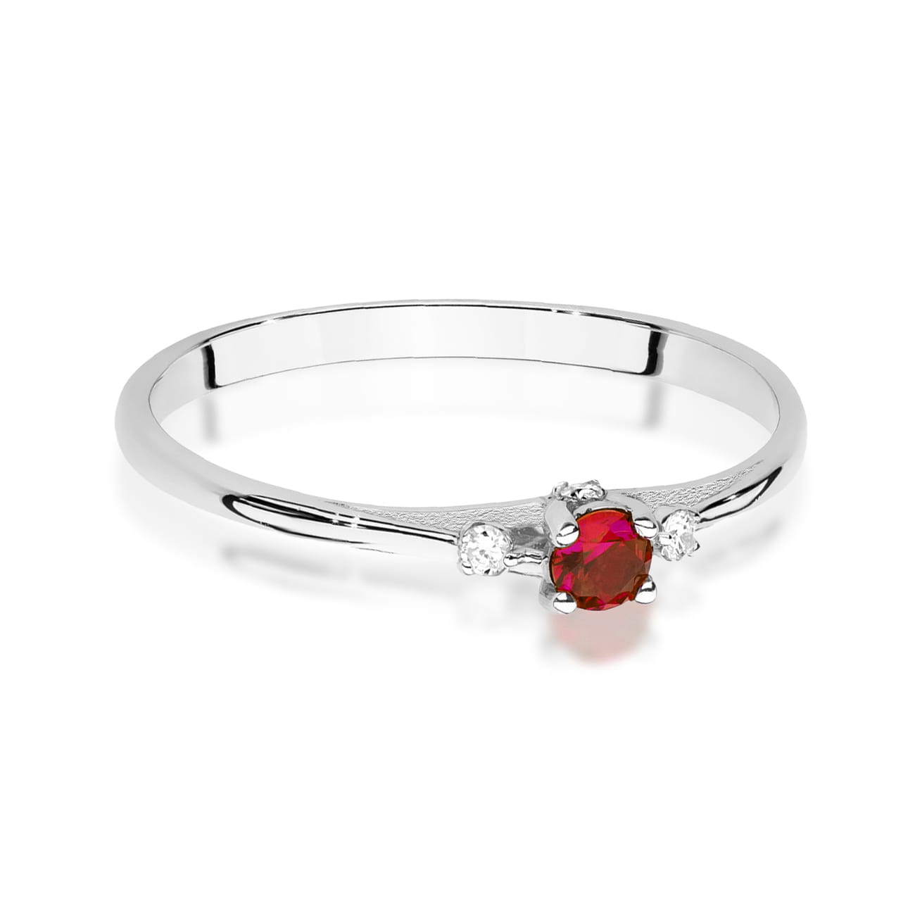 Prsteň W0614 Ruby 0,15ct biele zlato Au 585/1000 - 1