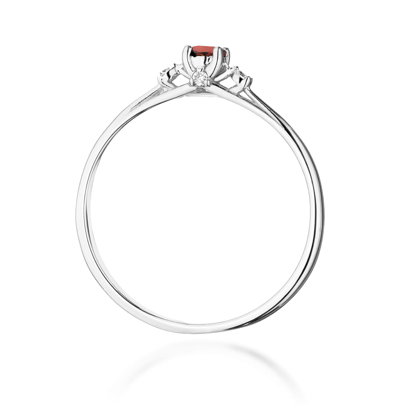 Prsteň W0614 Ruby 0,15ct biele zlato Au 585/1000 - 2