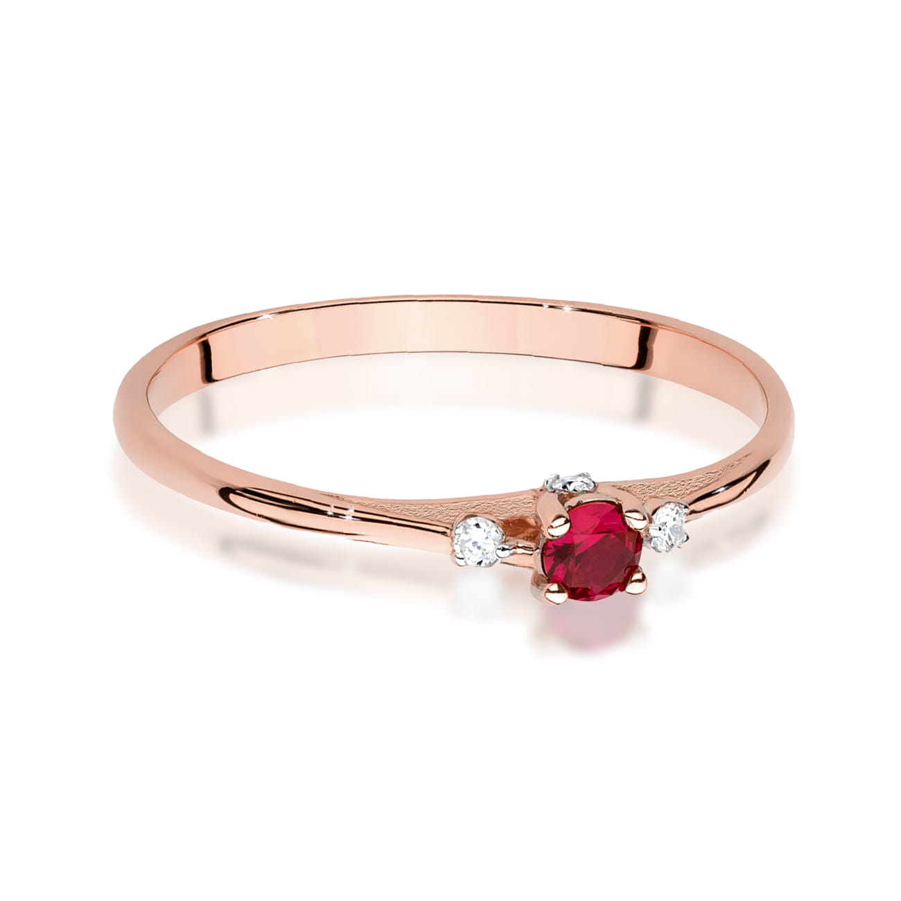 Prsteň W0614 Ruby 0,15ct ružové zlato Au 585/1000 - 1
