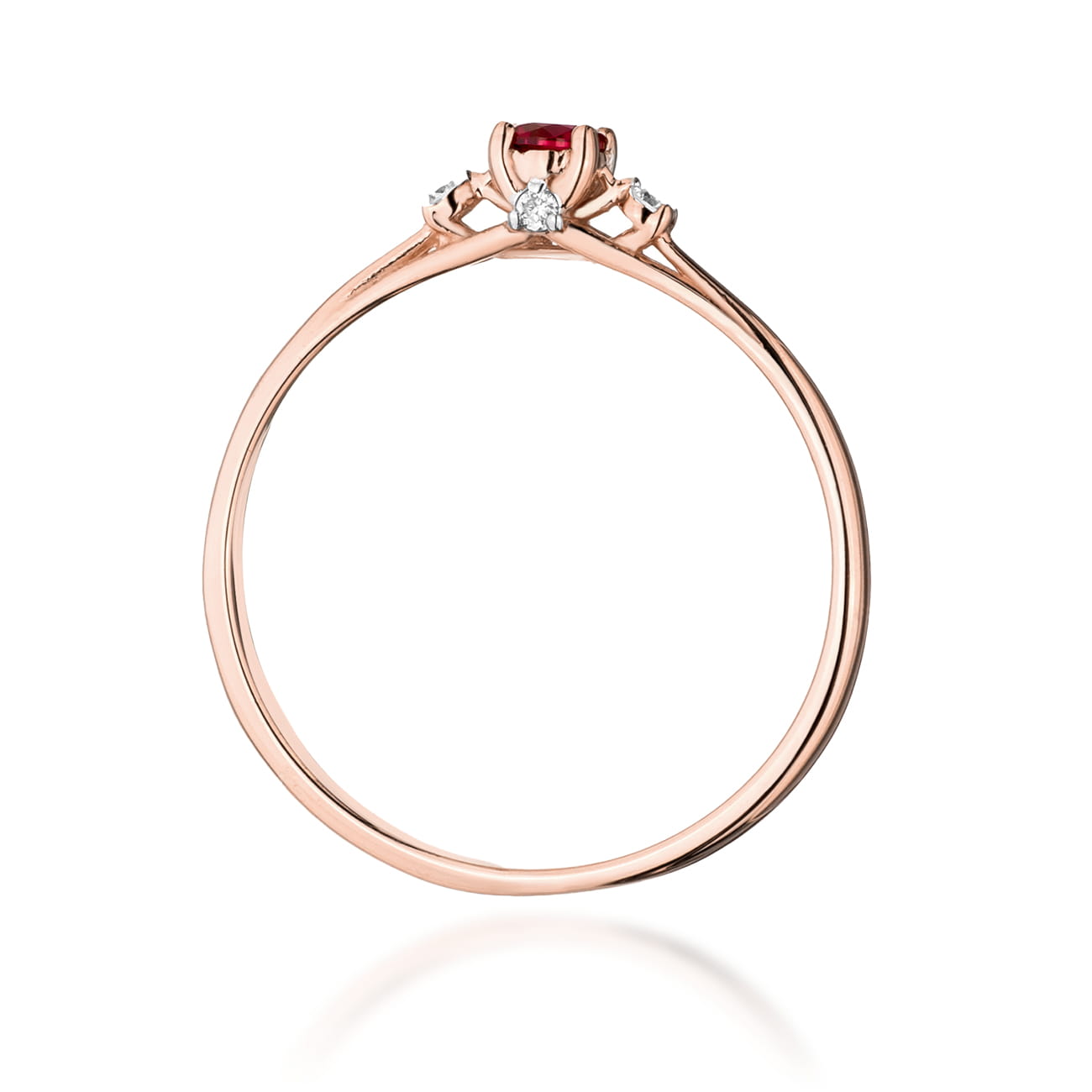 Prsteň W0614 Ruby 0,15ct ružové zlato Au 585/1000 - 2