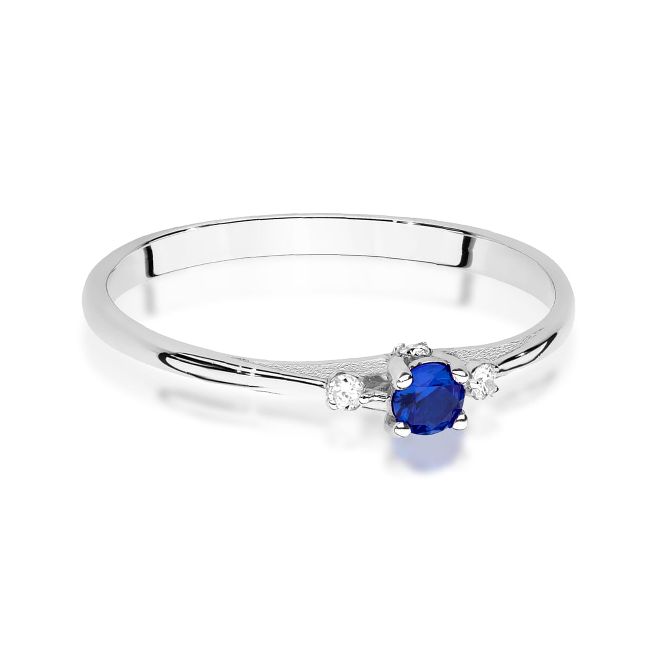 Prsteň W0614 Zafír 0,15ct biele zlato Au 585/1000 - 1
