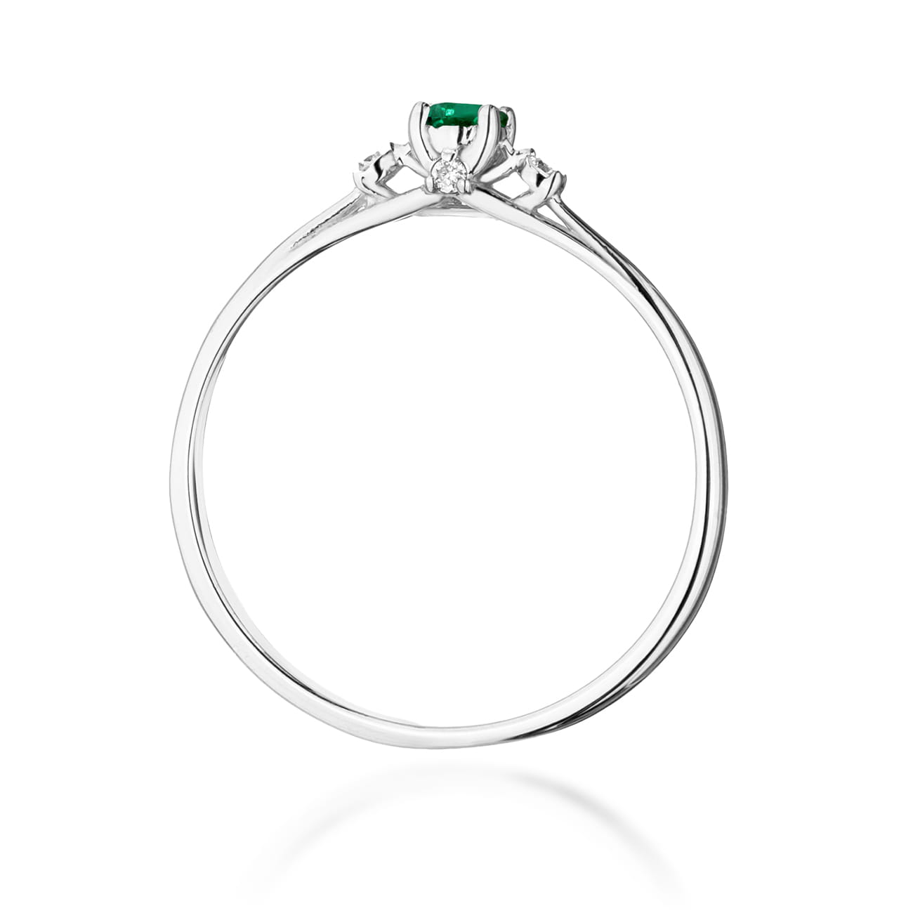 Prsteň W0614 Emerald 0,15ct biele zlato Au 585/1000 - 2