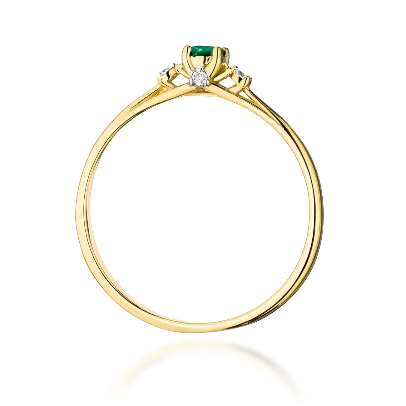 Prsteň W0614 Emerald 0,15ct žlté zlato Au 585/1000 - 2