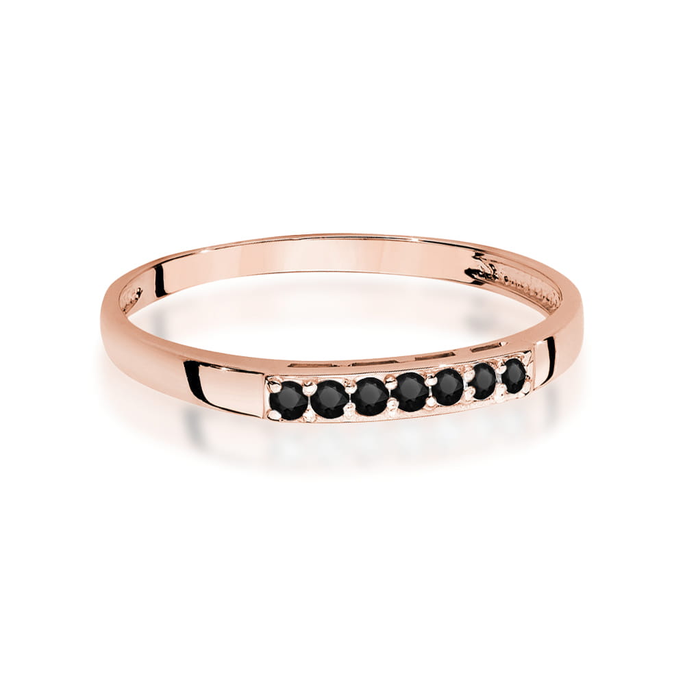 Prsteň W0619 Black Diamond 0.12ct ružové zlato Au 585/1000 - 1