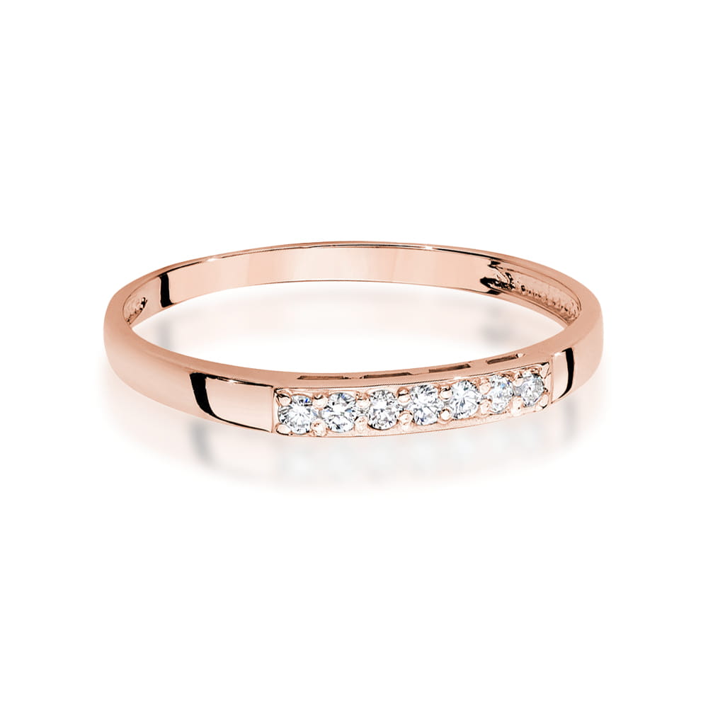 Prsteň W0619 s diamantmi, ružové zlato Au 585/1000 - 1