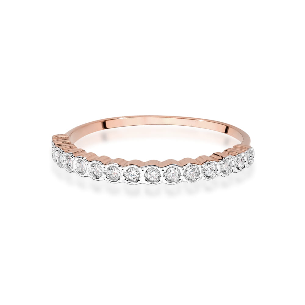Prsteň W0634 s diamantmi, ružové zlato Au 585/1000 - 1