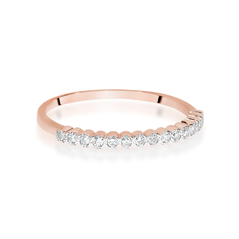 Prsteň W0635 s diamantmi, ružové zlato Au 585/1000 - 1