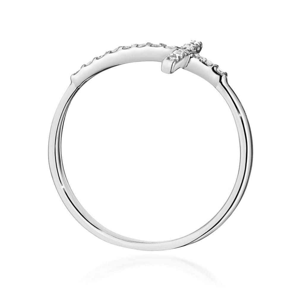 Prsteň W0636 s diamantmi, biele zlato Au 585/1000 - 2