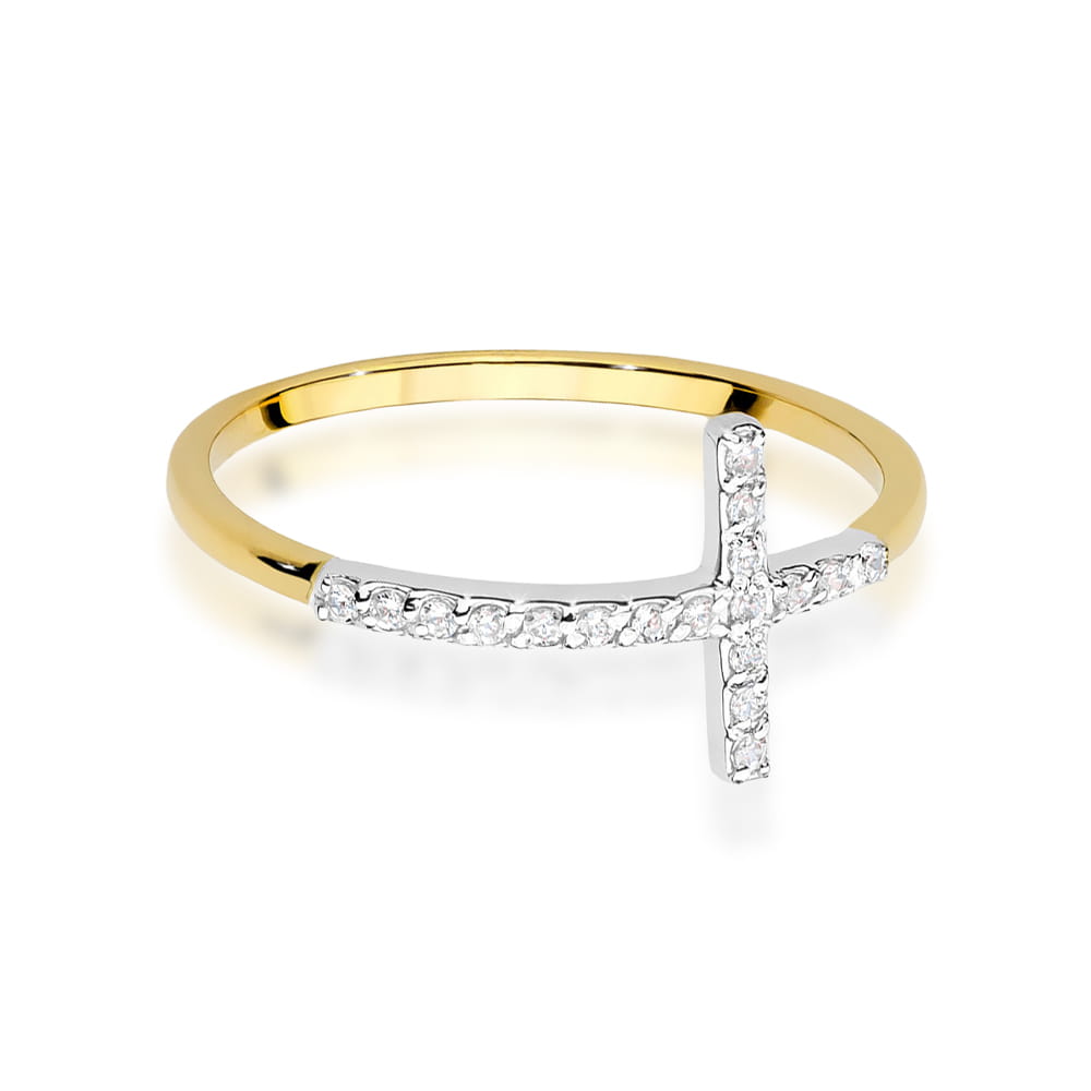 Prsteň W0636 s diamantmi, žlté zlato Au 585/1000 - 1