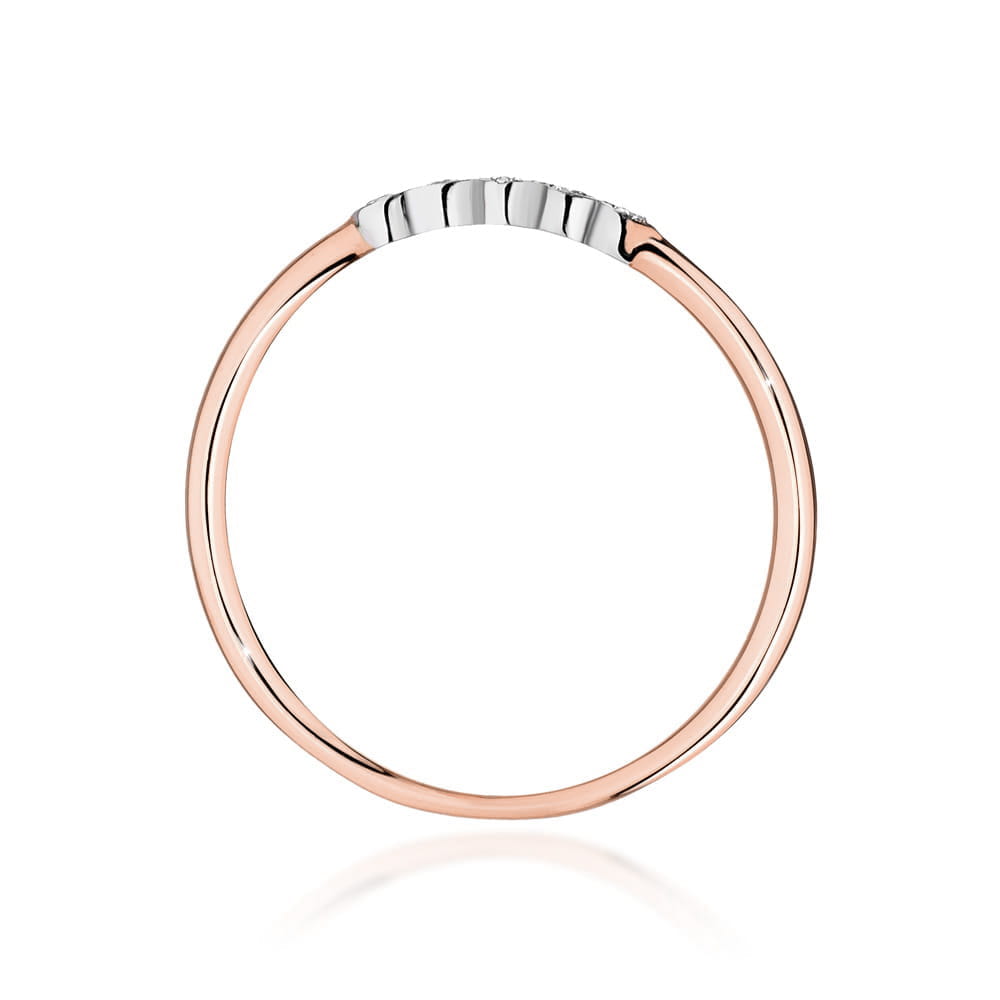 Prsteň W0638 s diamantmi, ružové zlato Au 585/1000 - 2