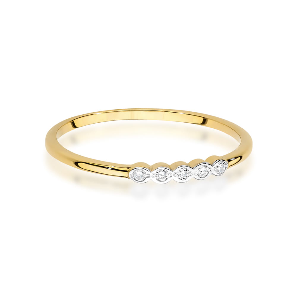 Prsteň W0638 s diamantmi, žlté zlato Au 585/1000 - 1