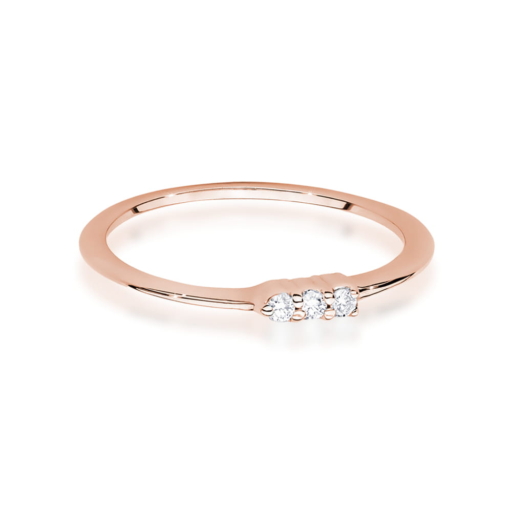 Prsteň W0639 s diamantmi, ružové zlato Au 585/1000 - 1