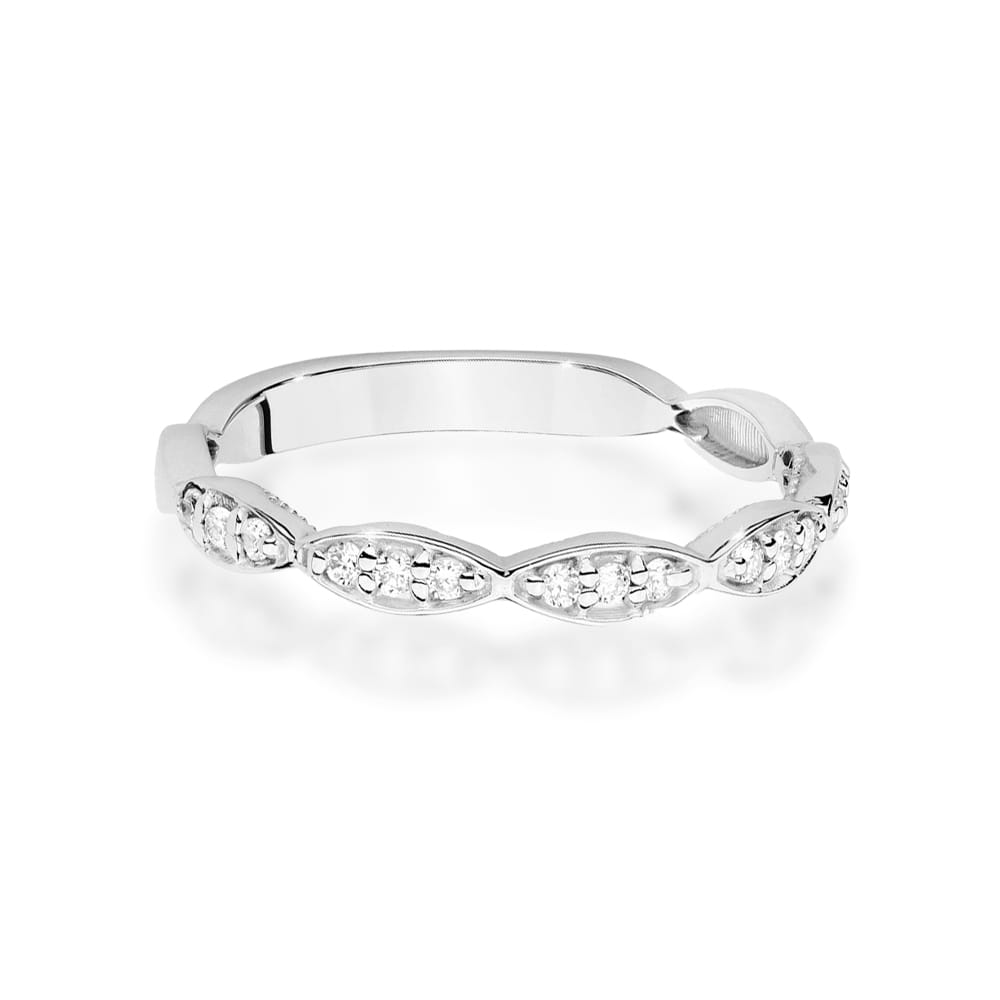 Prsteň W0640 s diamantmi, biele zlato Au 585/1000 - 1