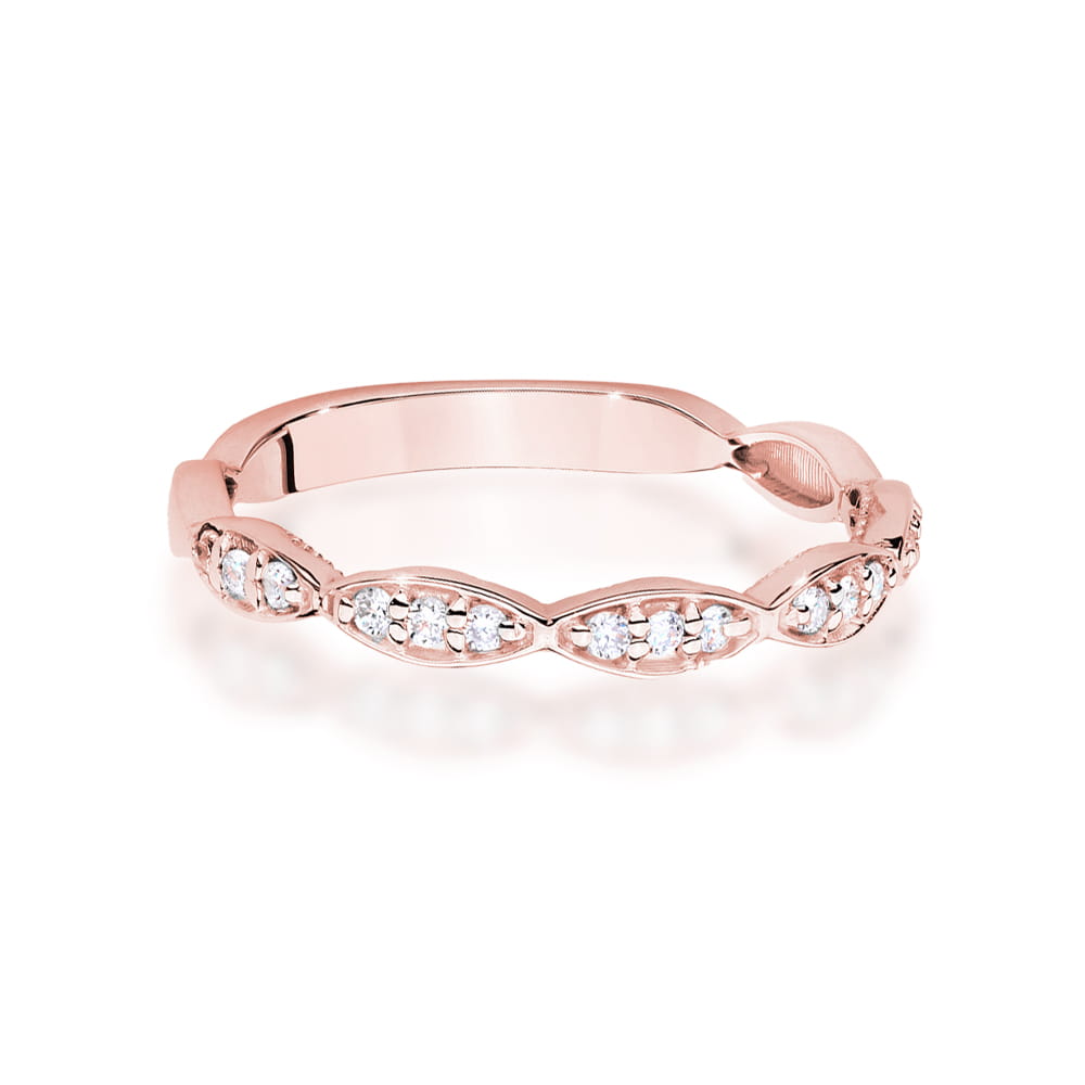 Prsteň W0640 s diamantmi, ružové zlato Au 585/1000 - 1