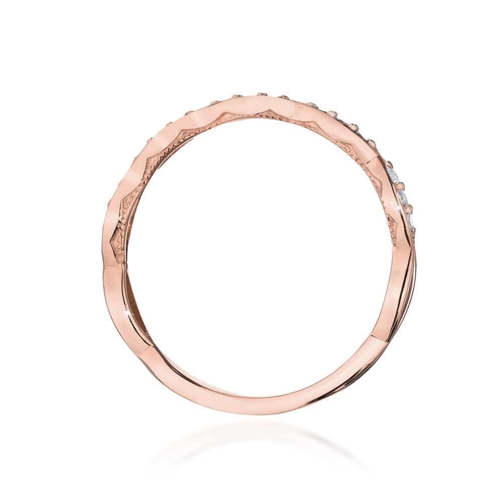 Prsteň W0640 s diamantmi, ružové zlato Au 585/1000 - 2