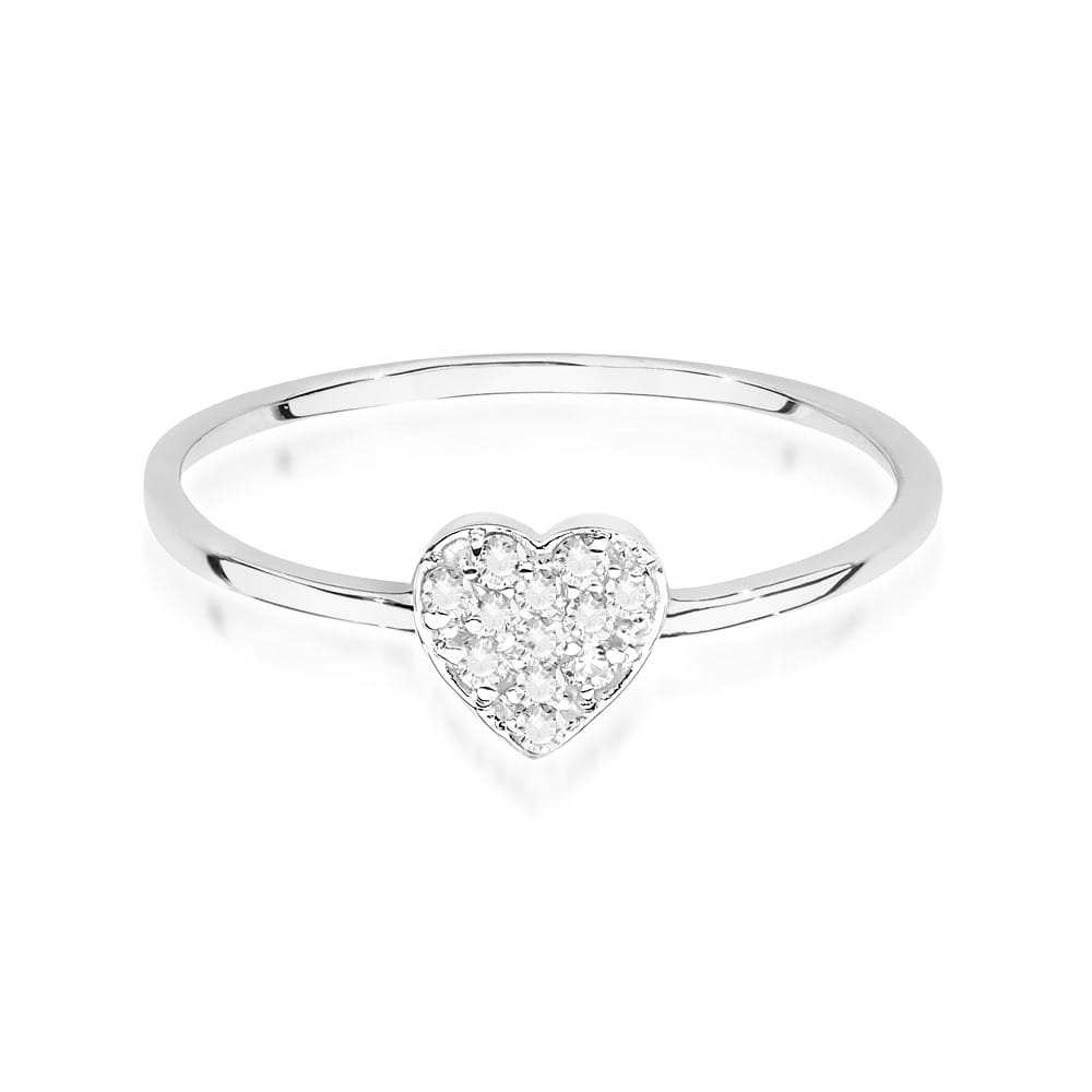 Prsteň W0641 s diamantmi, biele zlato Au 585/1000 - 1