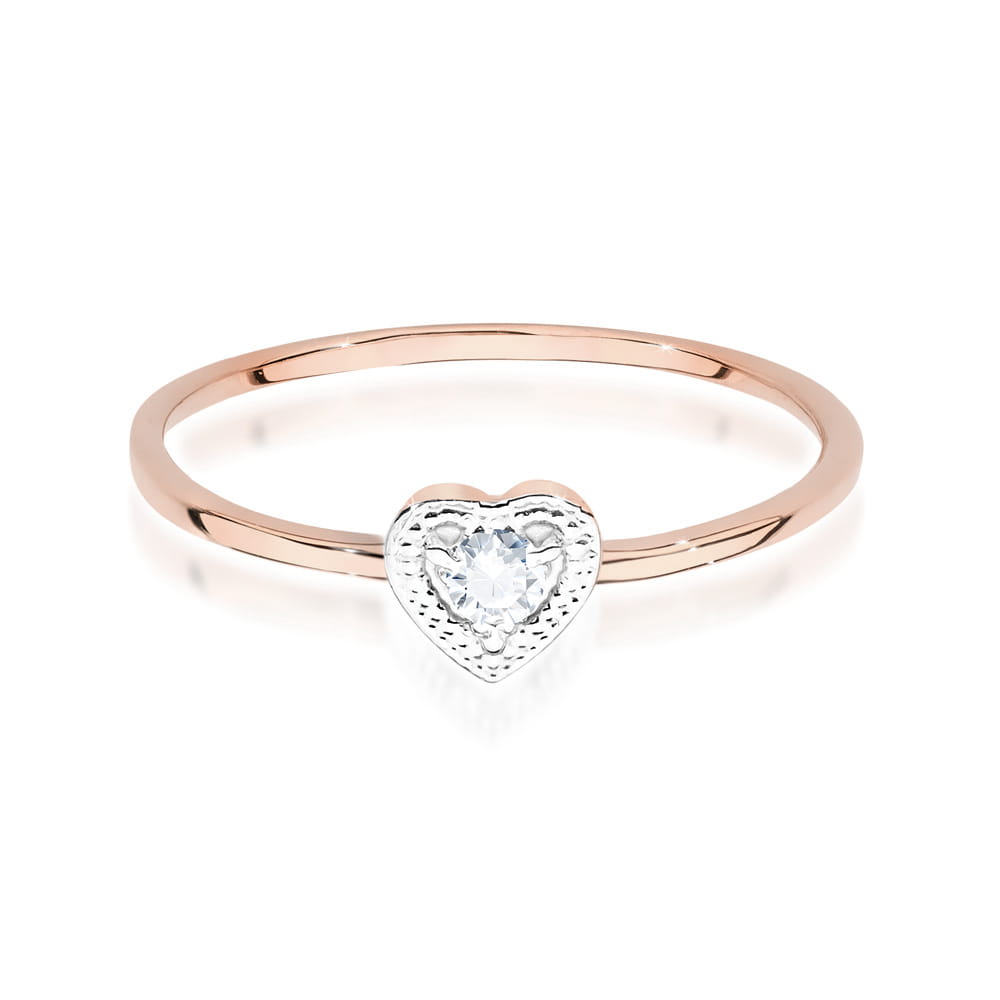 Prsteň W0642 Diamant 0,02ct ružové zlato Au 585/1000 - 1