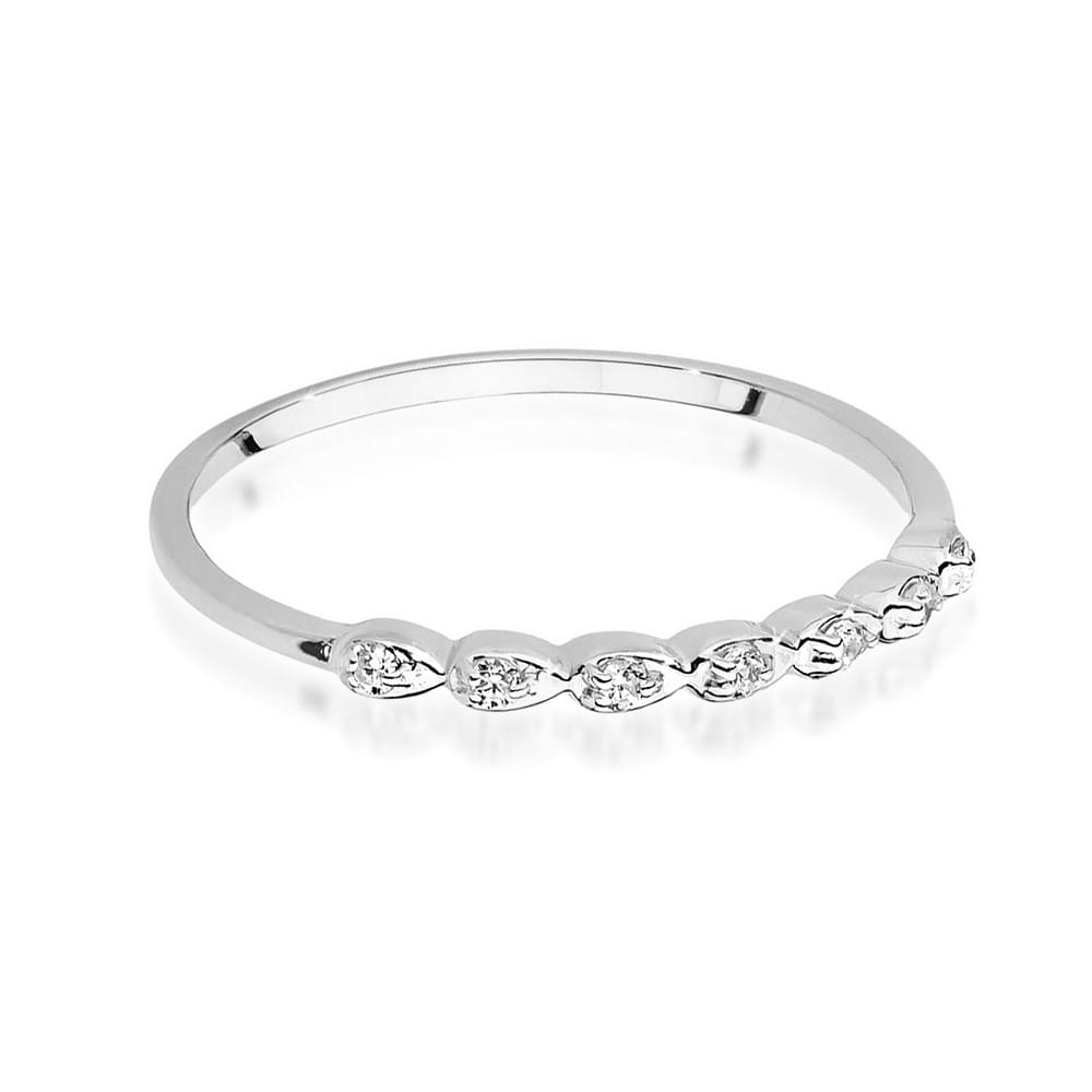 Prsteň W0644 s diamantmi, biele zlato Au 585/1000 - 1