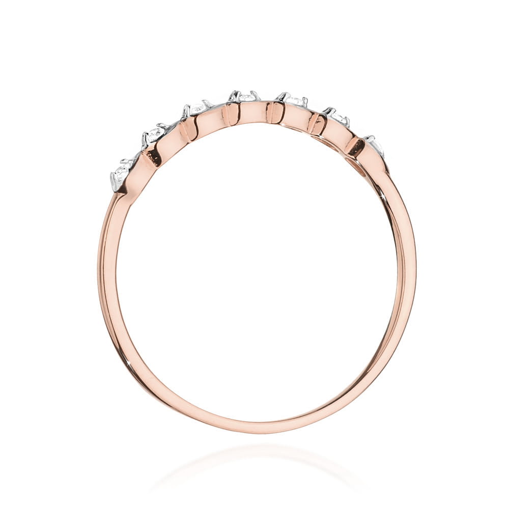 Prsteň W0644 s diamantmi ružové zlato Au 585/1000 - 2
