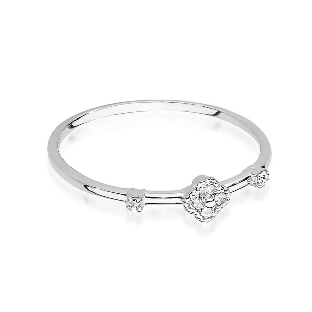 Prsteň W0645 s diamantmi, biele zlato Au 585/1000 - 1