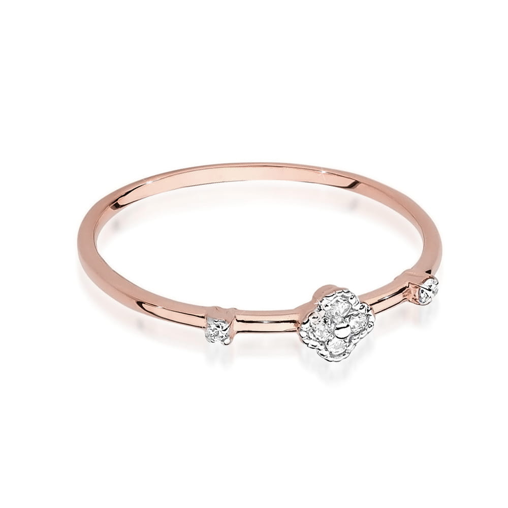 Prsteň W0645 s diamantmi, ružové zlato Au 585/1000 - 1