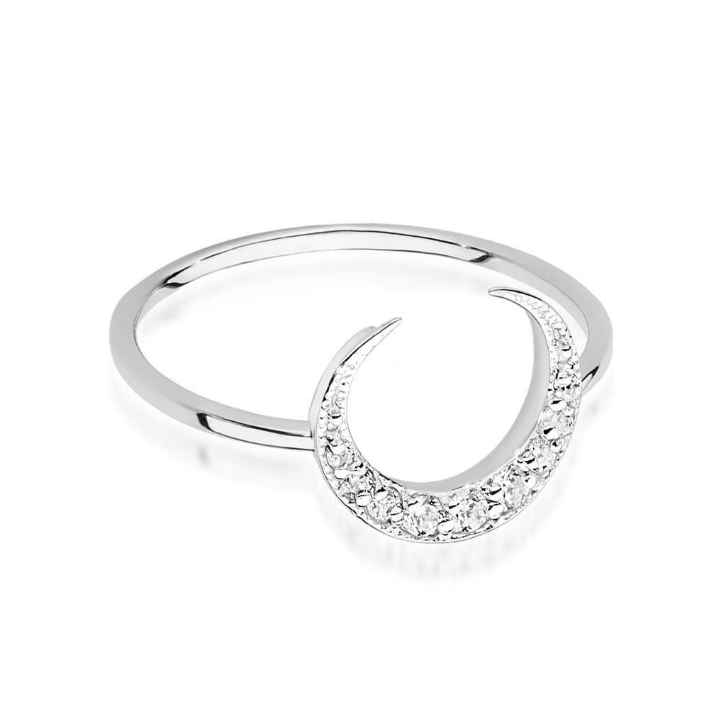 Prsteň W0646 s diamantmi, biele zlato Au 585/1000 - 1
