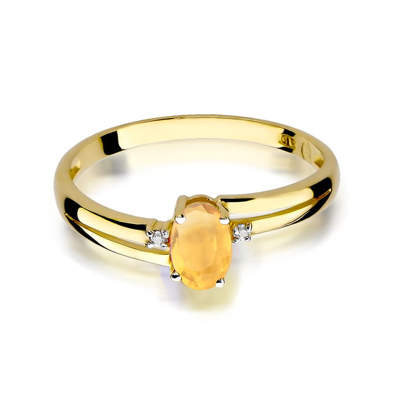 Prsteň W068 Citrón 0,60ct žlté zlato Au 585/1000 - 1