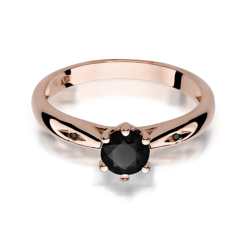 W074 Prsteň Black Diamond 0,50ct ružové zlato Au 585/1000 - 1