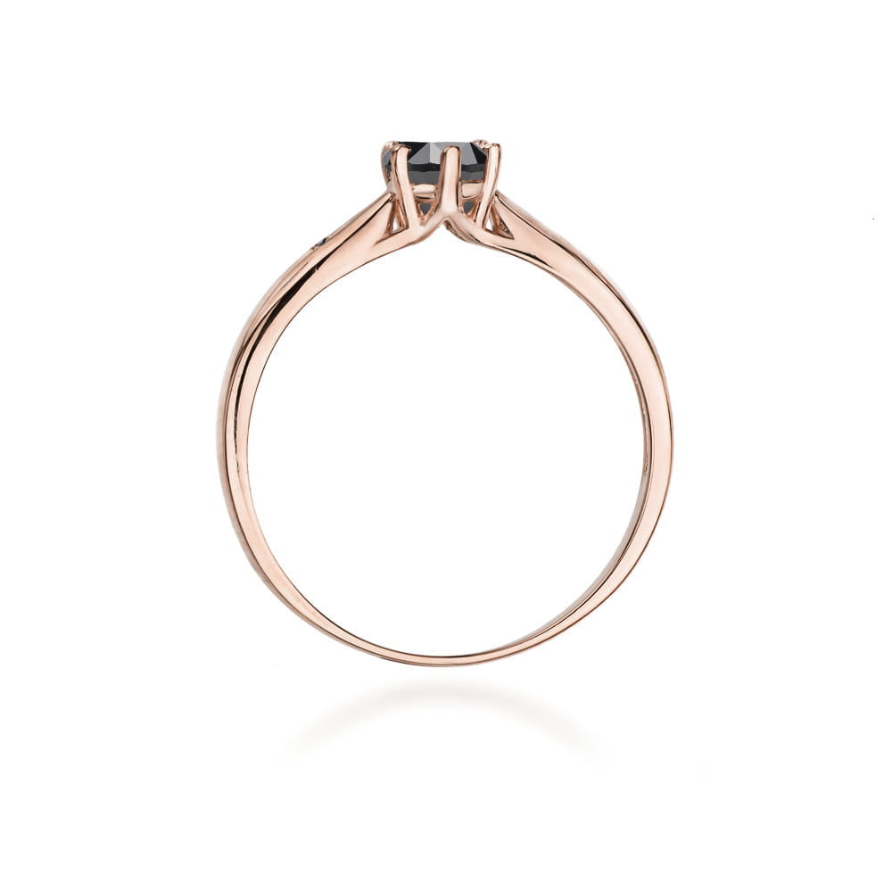 W074 Prsteň Black Diamond 0,50ct ružové zlato Au 585/1000 - 2
