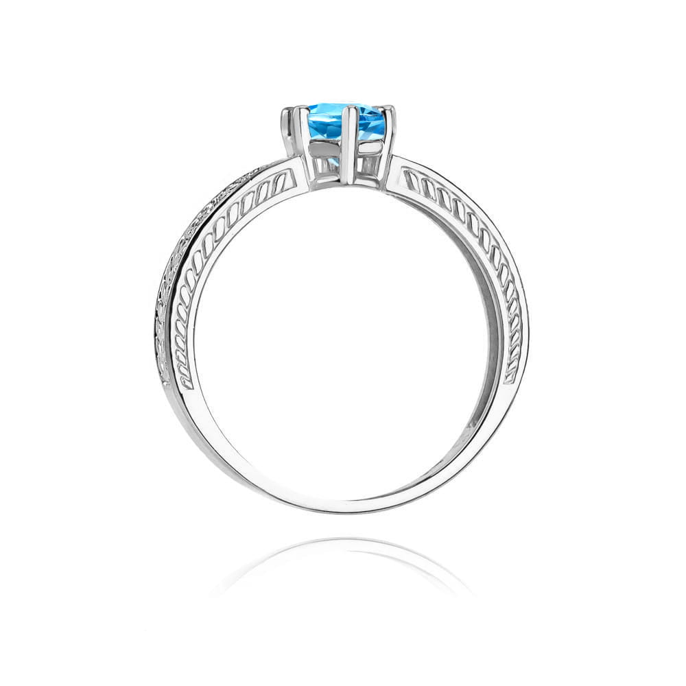 W075 Topaz London Modrý prsteň 0,50ct biele zlato Au 585/1000 - 2