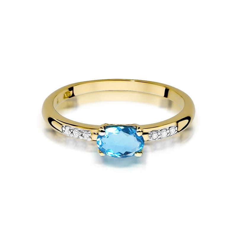 W077 Topaz prsteň 0,50ct žlté zlato Au 585/1000 - 1