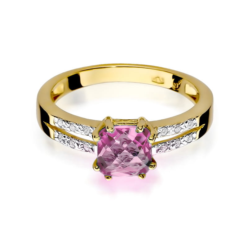 Prsteň W079 Ružový Topaz 1,10ct žlté zlato Au 585/1000 - 1