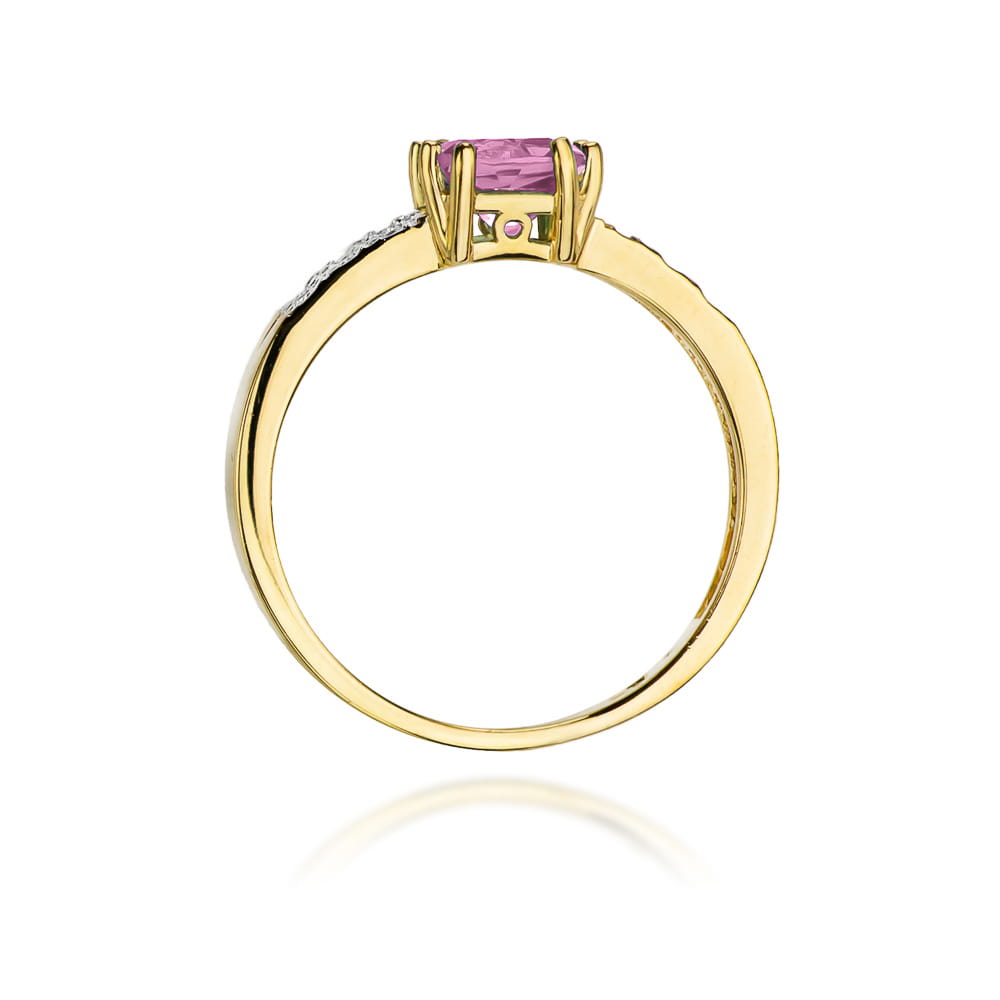 Prsteň W079 Ružový Topaz 1,10ct žlté zlato Au 585/1000 - 2